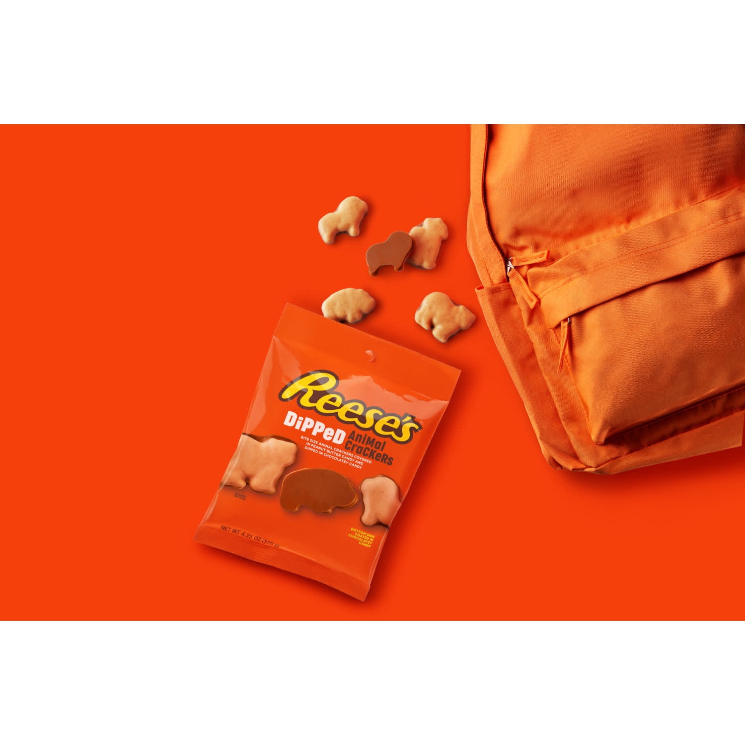 (6 pack) Reese's Chocolate and Peanut Butter Candy Dipped Animal Crackers, Bag 4.25 oz