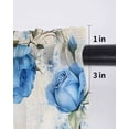 thumbnail image 6 of Blue Flower Spring Tier Curtains 24 Inch Length,Sheer Curtains for Bedroom Living Room Window Rose Leaves Garden Pastoral Retro Rod Pocket Drapes Kitchen Curtains Small Half Window 27.5"x24" 2 Panels, 6 of 6