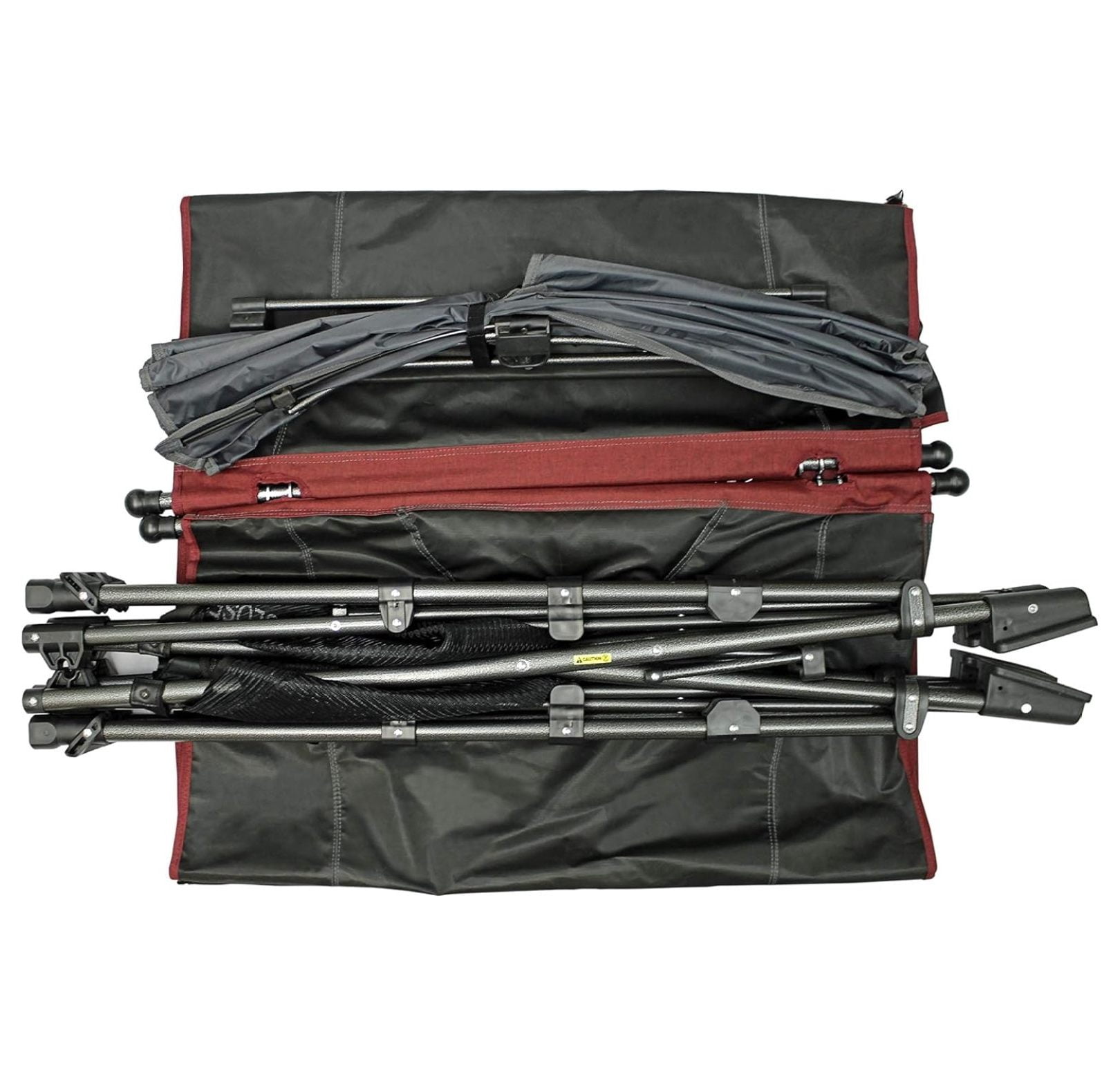 Limited Portable Folding Metal Framed Hammock with a Retractable Canopy, Perfect for Camping, Patio, Outdoor, and Relaxing, Side Pockets Included, Red (Pack of 1)