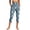 Blue#2, variant on Yertdoel Capri Leggings for Women High Waist Floral Print Slim Fit Stretch Yoga Capri Pants Daily Sports Casual Workout Trousers with Pockets