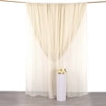 thumbnail image 2 of Efavormart 10ftx10ft Beige Dual Layered Polyester Sheer Chiffon Backdrop Curtains With Rod Pockets, 2 of 10
