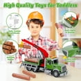 thumbnail image 5 of UUSUOO Toddler Trucks for Boys 3-6 Years,15" Large Boys Timber Truck with Loading Crane and 6 Trunks, Kids Truck Toys with Lights & Sounds,Christmas Birthday Gifts for 3 4 5 6 7 Boys Girls,Green, 5 of 7