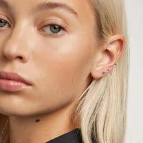 Small Gold H Ie Hoop Earrings Set For Women 14K Real Gold Plated Hypoallergenic Lightweight Earrings For Sensitive Ears Everyday Earrings Sets For Ltiple Piercing Cartilage Hoop Earrings Sta[o2122]