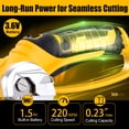 thumbnail image 5 of HORMY Cordless Electric Scissors with Blade, 3.6V Super Scissors Rechargeable with Safety Lock, for Cardboard Cutting Fabric Paper Sewing, Yellow, 5 of 11