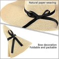 thumbnail image 2 of Sombrero para el sol para mujer 56-58 cm, sombrero de paja de ala ancha Upf 50+, 2 of 5