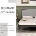 thumbnail image 6 of Relax & Rejuvenate  Platform Metal Bed Frame, Simple Design, Linen-Covered Curved headboard, Metal Frame and Foot, Easy to Assemble and noiseless (Light Gray, Queen (U.S. Standard)), 6 of 11
