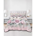 thumbnail image 3 of Pink Roses Floral Twin Size Down Alternative Comforter, Lightweight Comforter Quilt Bedding Set with Pillow Shams Vintage Romance Botanical Flowers All Seasons Bed Comforter Duvet Insert 68"x86", 3 of 7