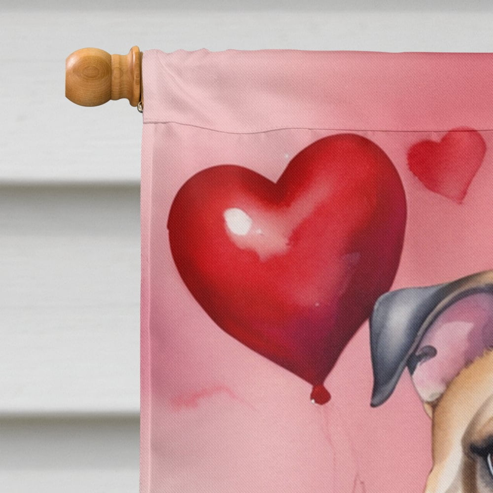English Bulldog My Valentine House Flag 28 in x 40 in