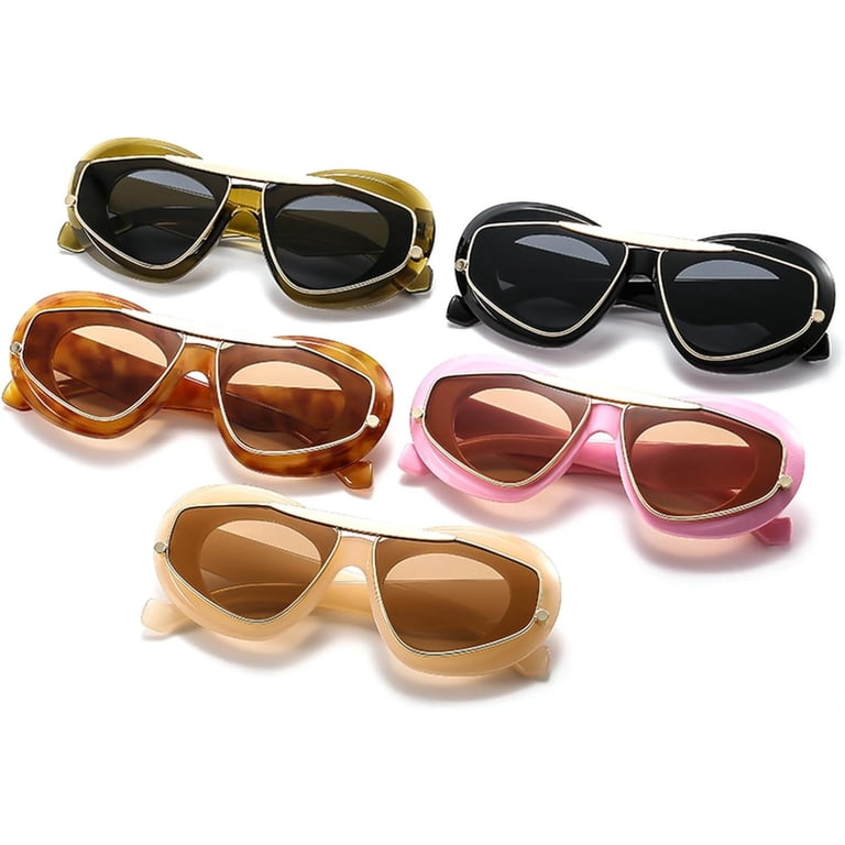 Oversized Retro Sunglasses Polarized UV400 Protection Cat Accents BRMHDY Oversized Cat Eye Sunglasses for Women Fashion Big  main image 4