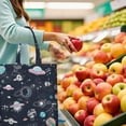 thumbnail image 4 of Space Geek Star Print Foldable Tote - Reusable Washable Grocery Bag for Daily Use, 4 of 4