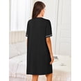 thumbnail image 5 of Ekouaer Women Zipper Robes Short Sleeves Housecoat Lightweight Bathrobes Zip Up Robe Casual Nightgown with Pockets, 5 of 6