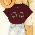 thumbnail image 4 of Besolor T-Shirt Femme Fête de la Saint-Patrick Vert Col Rond Manches Courtes Tee Tops Shamrock Trèfle Graphique Cadeau Festival Tops, 4 of 6