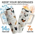 thumbnail image 3 of 40oz Stainless Steel Tumbler Cup with Handle - Funny Chicken Design Rooster Hen Theme | Gift for Chicken Lovers, Chicken Owners, Women & Men, 3 of 6