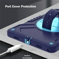 thumbnail image 6 of Dteck Case for Samsung Galaxy Tab A9 Plus Case 11 inch 2023 (SM-X210/X216/X218), Heavy Duty Sturdy Shockproof Case with 360° Rotating Stand Handle Shoulder Strap,Navy Blue, 6 of 10