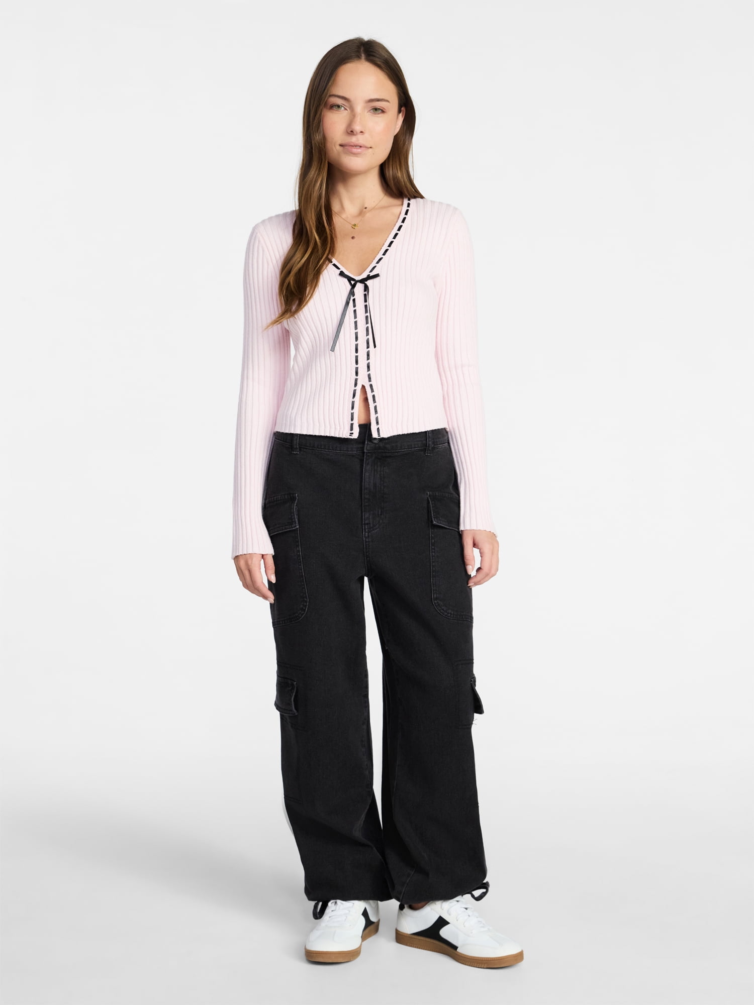 Madden NYC Women's Denim Cargo Joggers, 28" Inseam, Sizes XXS-XXL