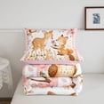 thumbnail image 5 of Manfei Cute Rabbit Twin Comforter Sets,Woodland Animal Bedding Set,Pink,Pink Reversible,2pcs,1 Comforter and 1 Pillowcase, 5 of 7
