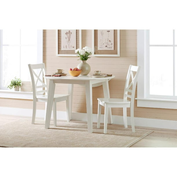 Wooden Round Dining Table With 2 Drop, Round Dining Room Table With 2 Leaves