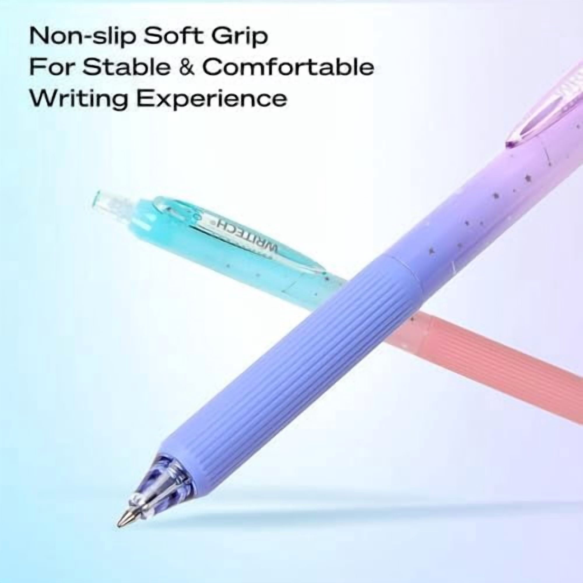 Gel Pens Fine Point: Nebula Pen Set 0.7mm Black Ink Retractable 6ct Smooth Writing with Aesthetic Gradient Color Barrel for Journaling Note Taking Silent Click No Smear