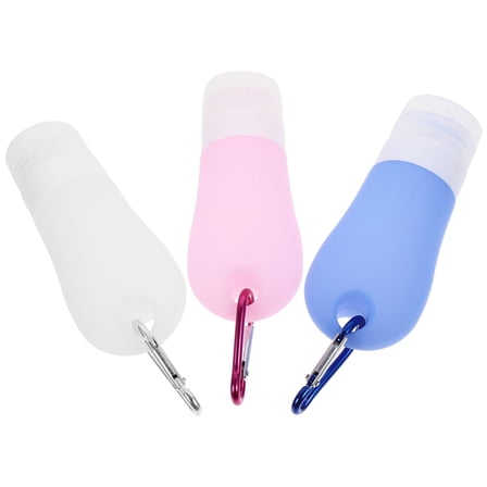 TEHAUX Silicone Travel Squeeze Bottles: 3pcs Portable Tubes Travel Size Toiletries Containers Mini Squeeze Bottle - Clear Soap Dispenser Mini Silicone Keychain Bottles Shampoo Bottles