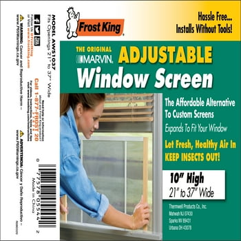 Frost King AWS1037 W.B. Marvin Wood Frame Aluminum Window Screen, 10", Fits Windows 21 - 37" Wide