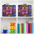 thumbnail image 6 of Yayeee Canvas Storage Basket with Handles for Shelves Fabric Bins Closet Organizer, Large Purple Flowers, 6 of 8