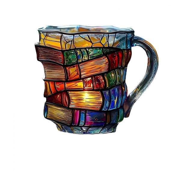 ACDANC 3D Book Stack Coffee Mugs,Painted Book Mug,Novelty 3D Painted Books Coffee Mug,Unique Books Stack Coffee Cup,Collection Gifts for Book Lovers