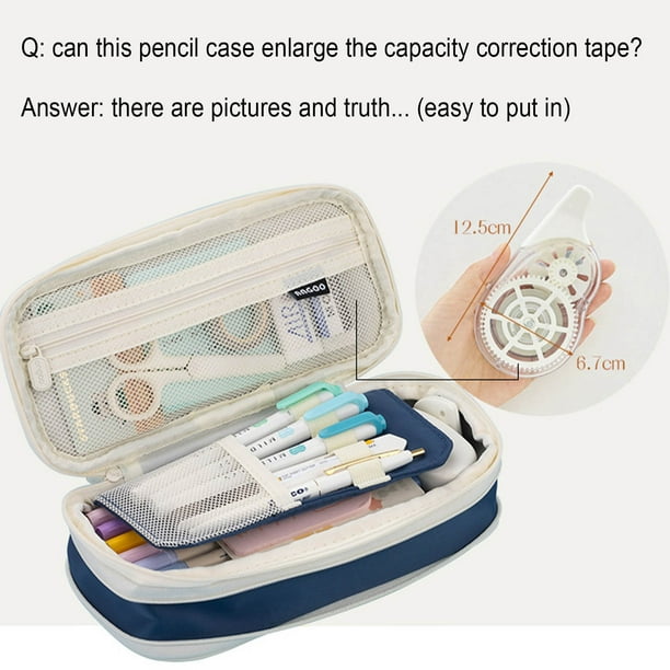 Estuche expandible de gran capacidad - Colores Macaron, estuche convertible para papelería, bolsa organizadora de maquillaje o de viaje, con capacidad para 30 bolígrafos, 21,5 x 9,5 x 7 cm