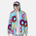 thumbnail image 2 of Fotbe Donuts Chaqueta con Protección Solar UPF 50+ para Hombre y Mujer, Camisa con Capucha y Bolsillos-Large, 2 of 7