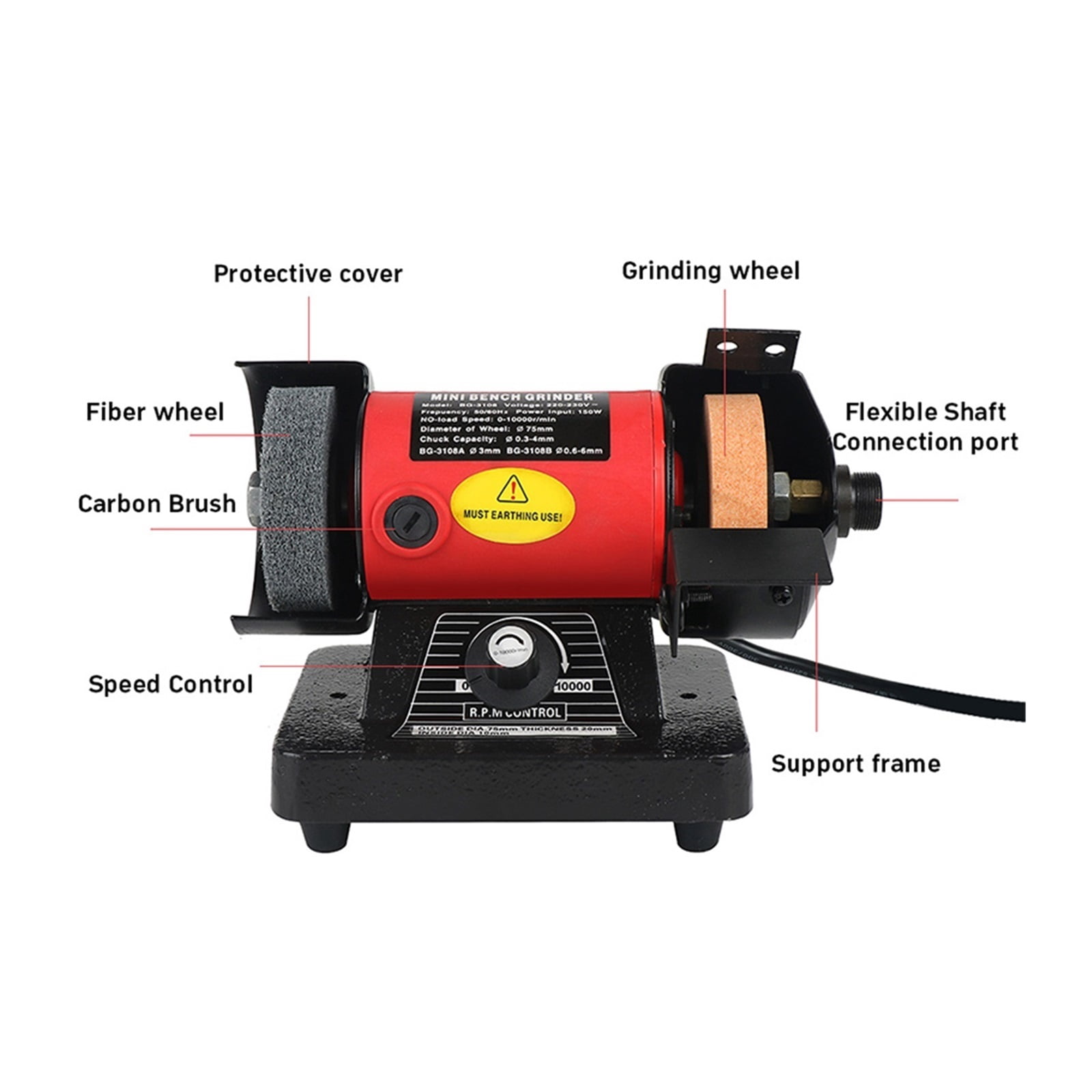 150W Multi-purpose Mini Benchs Grinder Polishing Machine For Jade Jewelry Adjustable Speed Polisher Sanding Grinding machine ,Widely Use