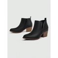 thumbnail image 3 of Women's Lightweight Pointed Toe Chunky Ankle Boots, Fall/Winter Fashion Slip-Resistant Pu Leather Elegant Classic American Style Short Boots, 3 of 5