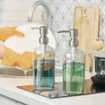 thumbnail image 3 of AmazerBath Soap Dispenser, 2 Pack Glass Soap Dispenser with Pump Stainless Steel, Soap Dispenser Bathroom, 17OZ Hand Soap Dispenser, Dish Soap Dispenser Kitchen, Clear Soap Dispenser, 3 of 10