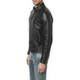 thumbnail image 2 of Men Pure Genuine Leather Jacket Lambskin Winter Vintage Motorcycle Biker Black A020, 2 of 4