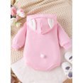 thumbnail image 4 of Bagilaanoe Newborn Easter Outfits Baby Girl Hooded Romper Sweatshirt Long Sleeve Bodysuits Print Pullover 3M 6M 9M 12M 18M Infant Casual Tee Tops, 4 of 9