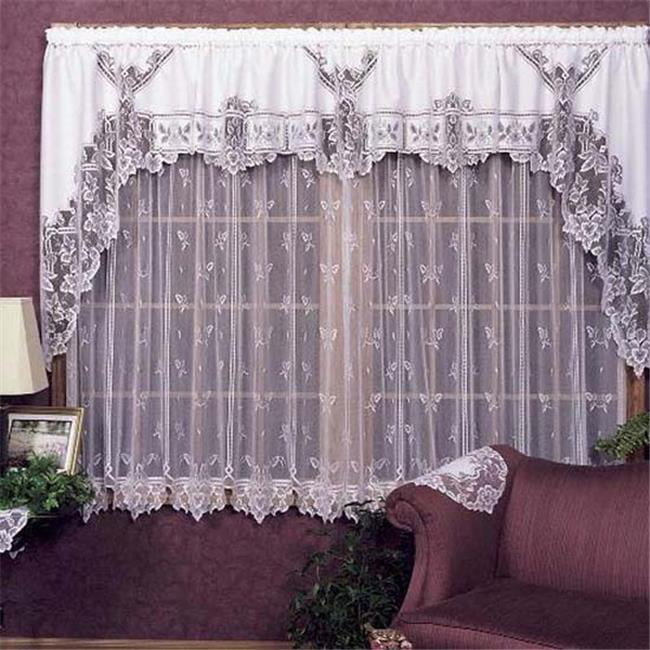 Heritage Lace 70" W x 45"L Window Curtain Heirloom Swag Pair in White 