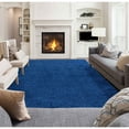 thumbnail image 4 of Sweet Home Stores Cozy Solid 5x7 Indoor Shag Area Rug, 5'3" x 6'11", Navy, 4 of 11