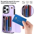 thumbnail image 2 of For Iphone 14 Pro Rfid Card Slot Phone Case With Long Lanyard(Purple),iPhone 14 Pro, 2 of 7