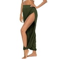 thumbnail image 6 of Baqcunre Women's High Slit Hippie Haren Solid Sports Fitness Running Pants,Size S-3XL,Yoga Pants Women,Wide Leg Pants Woman,Women's Pants,Womens Clothes,Color Green, 6 of 8