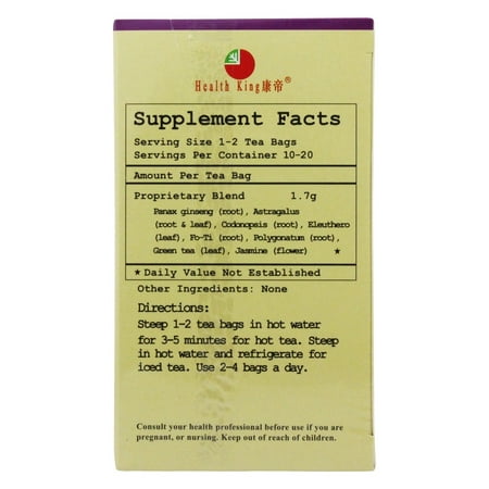 Health King President's Super Energy Tea, 20 Ct