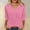 Pink womens v neck 3/4 sleeve tops a1, variant on thefmos Women's Fall Winter V Neck 3/4 Sleeve Solid Basic Casual Pullover Tops Loose Long Sleeve Tee Shirts Cozy Layering Blouses For Daily Wear, Wine 2XL