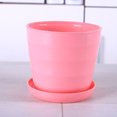 thumbnail image 2 of Maceta Redonda Con Bandeja Maceta Para Flores Maceta Moderna Redonda Flexible Con Bandeja Extraíble Para Jardinería Oficina Balcón Rosa L ANGGREK Rosa L, 2 of 2