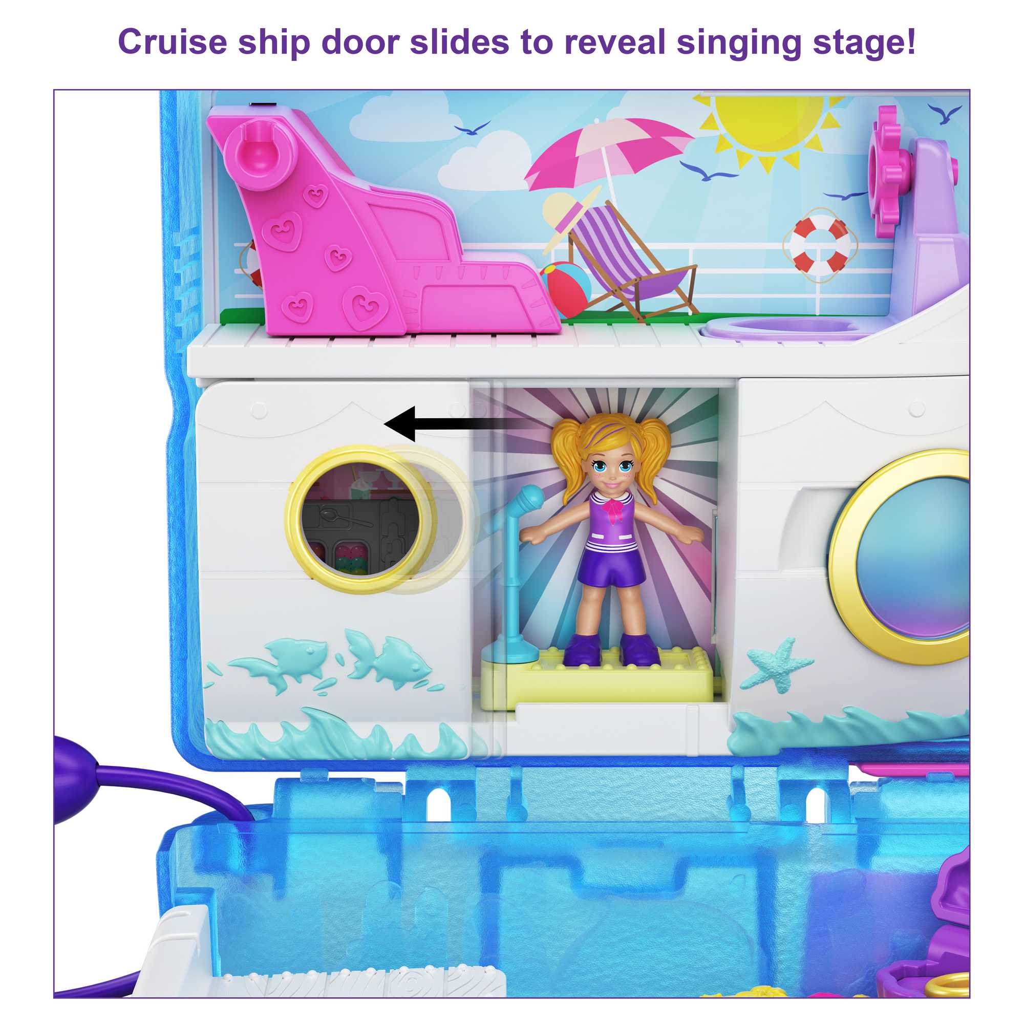 Polly Pocket Pocket World Sweet Sails Cruise Ship Compact Playset with 2 Micro Dolls & Accessories - image 4 of 7