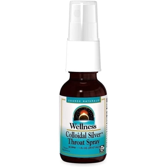 Source Naturals Wellness Colloidal Silver 30 ppm Throat Spray 1 oz Spray