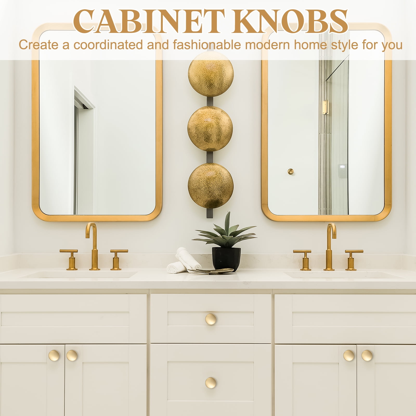 Cabinet Knobs, 10Pcs 1-1/5" (30mm) Zinc Alloy Round Solid Dresser Drawer Knobs for Modern Kitchen Cabinet Pull Handles Metal Hardware, Brushed Satin Nickel