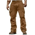 thumbnail image 2 of WAENQINLA Corduroy Pants Men Winter Casual Warm Cargo Pants with Pockets Button Loose Athletic Work Pants Orange XXL, 2 of 6