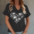 thumbnail image 2 of Women's Tops T Shirts Short Sleeve V Neck Cute Printed Casual Trendy Shirts, 2 of 5