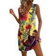 thumbnail image 3 of Summer Dresses for Women Plus Size Sleeveless V-Neck Floral Printed Summer Flowy Casual Swing A-Line Sundress Beach Outfits, 3 of 8