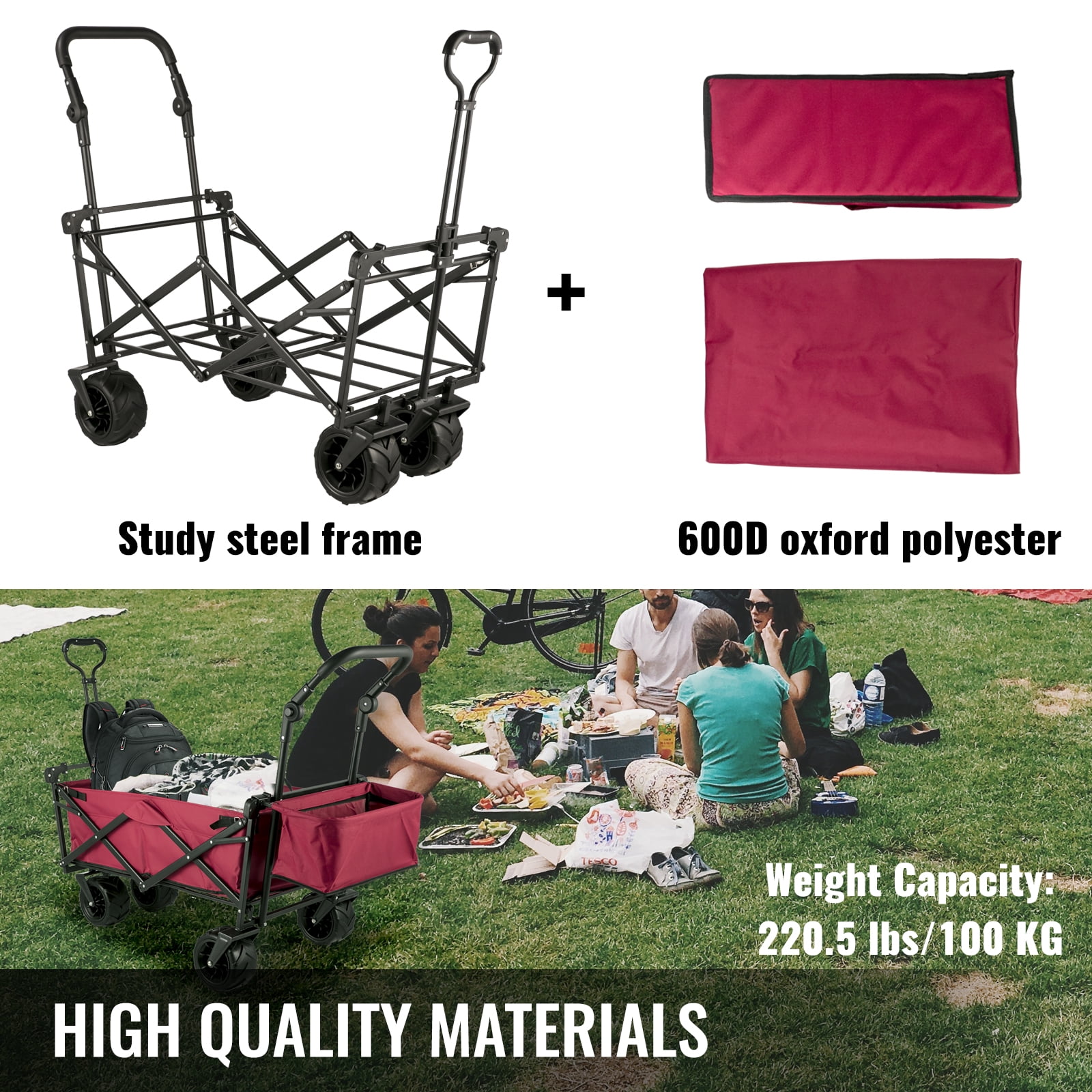BENTISM 100 kg Capacity with Portable Folding Wagon