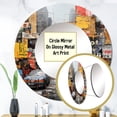 thumbnail image 3 of Designart "Urban composition I" Car/Van Rund Mirror For Wall Decor - Large Yellow Round Print Mirror - Round Industrial Mirror 36" x 36" Inch - Wall Mounted Round Large Mirror, 3 of 5