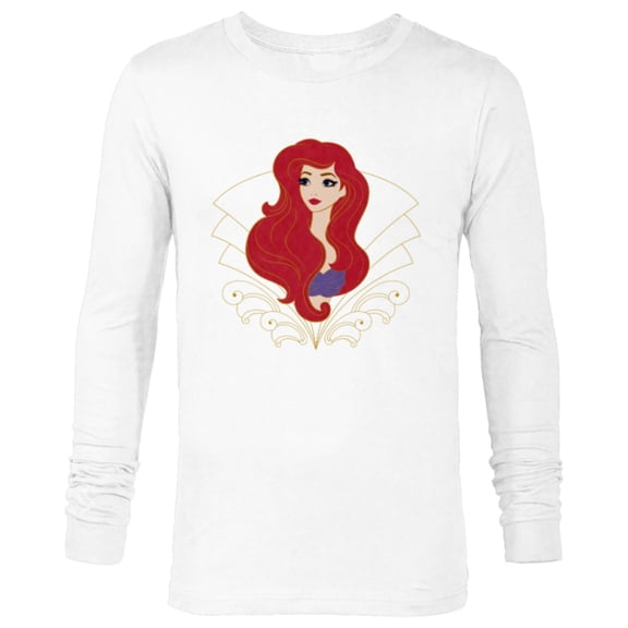 Disney Princess Ariel Modern Art Deco Style - Long Sleeve T-Shirt for Men - Customized-White
