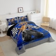 thumbnail image 3 of Castle Fairy Geometric Checkered Flag Queen Comforter Set,Racing Car Bedding Comforter Set, 3 of 8